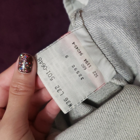 Vintage 90's Men's Levi's 501 Straight Button Fly Silver Gray Wash Denim Jeans - Picture 8 of 16